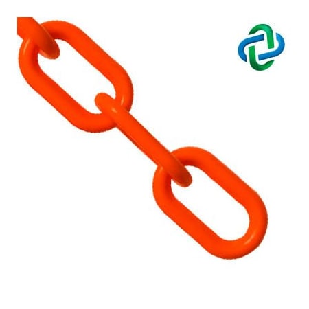 Gec Mr. Chain Plastic Barrier Chain, 1-1/2in x 25 ft, Traffic Orange 30013-25